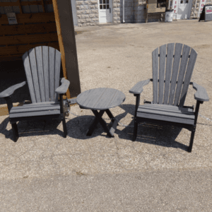 Gray on Black Adirondack Table Set